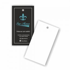Tag Couche 250 g 9x5 cm 4X0 Sem verniz Corte Reto 
